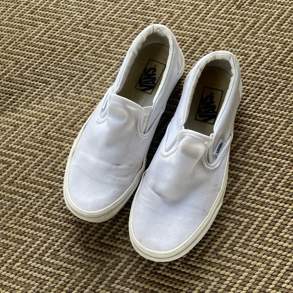 White Vans Classic Slip Ons